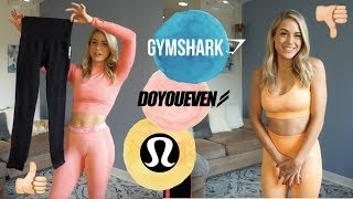 NEW ACTIVEWEAR HAUL  Gymshark DoYouEven and Lululemon Review [upl. by Neimad]