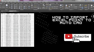 How to import Excel point File to Auto cad 2022 how to import survey points into auto cad [upl. by Fuld]