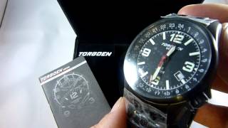 Torgoen Swiss Mens T5 Black Faced Wrist Watch T05208 [upl. by Singh]