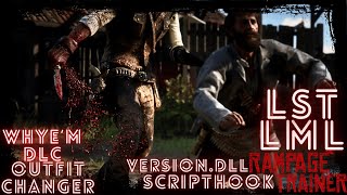 How to install RDR 2 Scripthook LML Outfit Changer Rampage Trainer Version Dll WhyEmDLC amp More [upl. by Glaab]