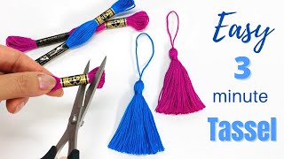 How to Make a Tassel with Embroidery Floss Easy DIY Sew on Gifts to Sell [upl. by Eikcin]