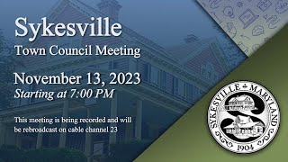 Sykesville Town Council Meeting 11132023 [upl. by Sverre]