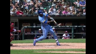 Lorenzo Cain Home Run Swing Slow Motion 201817 [upl. by Notsirt131]