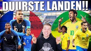 TOP 10 DUURSTE VOETBAL LANDEN [upl. by Agamemnon383]