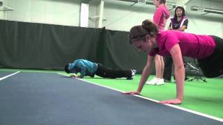 Tennis Fitness Pushup Contest Tennis Video [upl. by Maibach777]