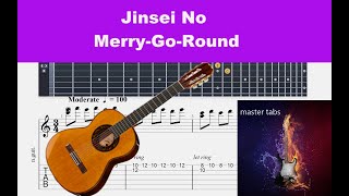 joe hisaishi  merry go round of life from “Howl’s Moving Castle”  Guitar Tab  tutorial [upl. by Enna777]