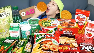 Mukbang ASMR 편의점 먹방 💖 오징어게임 직접만든 달고나 김밥 떡볶이 디저트 SquidGame 🦑 Korean Convenience Store Food Ssoyoung [upl. by Leavitt]