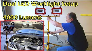 Dual LED Worklight Setup  Super Bright 4000 Lumens [upl. by Agnola]