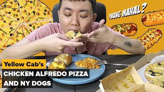 New Yellow Cab Chicken Alfredo Pizza  NY Dogs  Baked Mac Taste Test Tagalog [upl. by Darcey]