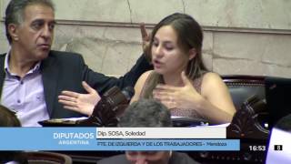 Diputada Sosa Soledad  Sesión 06122016 [upl. by Adnolohs]