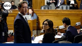 Moment Mark Zuckerberg apologizes to families of children harmed online [upl. by Ocsicnarf454]