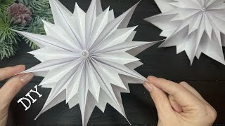 How To Make 3D Paper Snowflakes Christmas Decoration [upl. by Willa913]