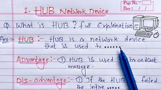 What is HUB full Explanation  Computer Networking [upl. by Adli]