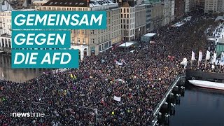 Hunderttausende protestieren bundesweit gegen rechts [upl. by Rutan]