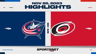 NHL Highlights  Blue Jackets vs Hurricanes  November 26 2023 [upl. by Medardas]