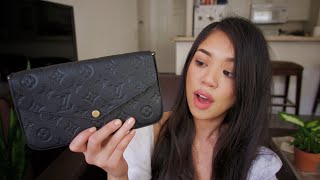 louis vuitton felicie pochette review amp whats in my bag [upl. by Milty]