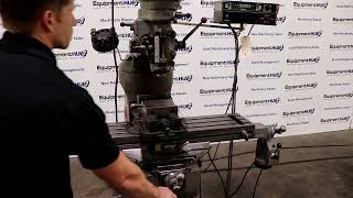 Bridgeport JHead Vertical Milling Machine w Sony 2Axis DRO Servo Power Feed [upl. by Race985]