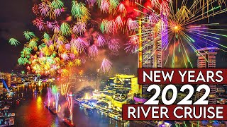 BANGKOK New Years 2022 Countdown  RIVER CRUISE  ICONSIAM  FIREWORKS Thailand [upl. by Annaoy]