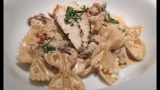 Pasta Palerno  Bowtie Pasta with Mushroom Cream Sauce [upl. by Nodnarg]