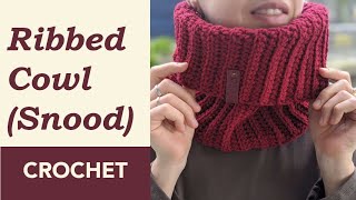 Crochet Ribbed Cowl  Crochet Neck Warmer For Men StepByStep Tutorial For Beginners [upl. by Yoccm391]