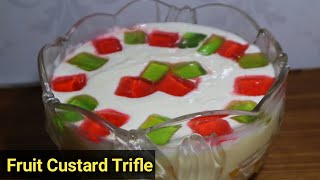 Fruit Custard Trifle Recipe  Custard Trifle Pudding Recipe  How to Make Fruit Trifle amazing food [upl. by Nerhtak]