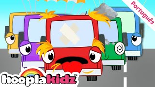 Hooplakidz Brasil  Cinco pequenos ônibus  Canções para Crianças  Nursery Rhymes For Kids [upl. by Nerta161]