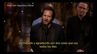 Pearl Jam inducción al Rock amp Roll Hall Of Fame Subtitulado al español [upl. by Francis]