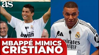 MBAPPÉ perfectly MIMICS CRISTIANO Ronaldos iconic MOVES in heartfelt TRIBUTE [upl. by Ailadgim907]