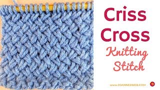 Criss Cross Knitting Stitch  Wicker Knitting Stitch [upl. by Nohsad]