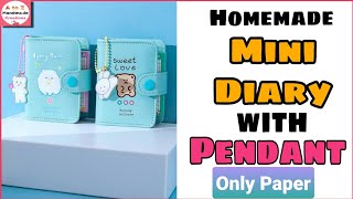 How to make cute Mini Diary diy Homemade pocket diary  Homemade diary  Back To school supplies [upl. by Avika285]