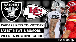 Raiders vs Chiefs Prediction  Raiders Rumors Entering Christmas Game amp NFL Week 16 Rooting Guide [upl. by Ermey]