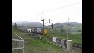 DRS 37s on container train WCML HEADING NORTH [upl. by Solegnave]