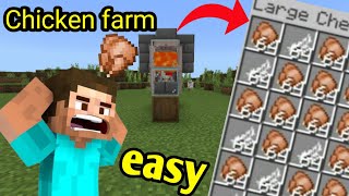 Easy chicken farm build tutorial in minecraft pocket edition 120😱 [upl. by Nerag740]