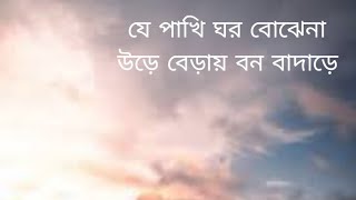 je pakhi ghor bojhena  lyricsযে পাখি ঘর বোঝেনা Soft lyrics sudhu tomar jonnoghruba [upl. by Mairhpe]