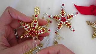 Star ornament bead weaving tutorial [upl. by Fidela917]