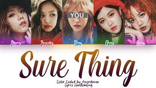 BLACKPINK「SURE THING」5 Members Ver Color Coded Lyrics HanRomEng [upl. by Sileray898]