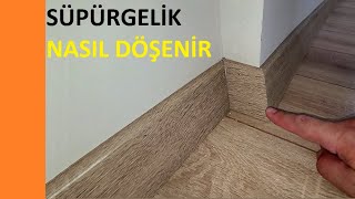 Süpürgelik nasıl takılır çakılır 45 derece kesilir montaj Laminant parke süpürgeliği nasıl döşenir [upl. by Neel]