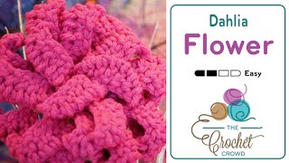 Crochet Dahlia Flower  EASY  The Crochet Crowd [upl. by Warfold258]