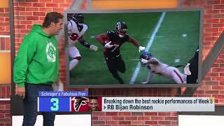 A closer look at Bijan Robinsons dynamic plays in Week 5 on GMFB  Atlanta Falcons [upl. by Iadrahc]