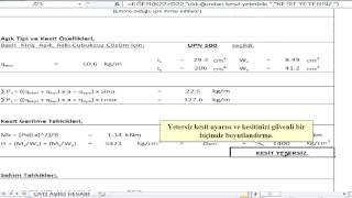 Excel ile çelik yapılar aşık hesabı [upl. by Aneehc251]