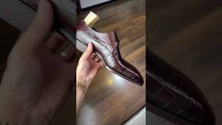 Crocodile shoes  Single monkstrap shoes [upl. by Anelyak]