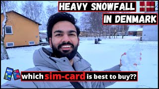 Best SIMCARD for INTERNATIONALS in Denmark  HEAVY SNOWFALL in Copenhagen Denmark [upl. by Hobbie]