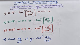 Class 12 Chapter 5 Differentiability part 10Anns LearningHubDifferentiation by transformation [upl. by Assirahc]