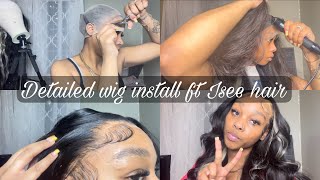 DETAILED frontal wig install ft Isee hair beginner friendly hair tutorial [upl. by Aicatsana241]