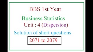 BBS 1st Year Business Statistics Unit 4 [upl. by Brentt]