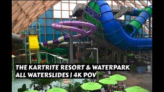 ALL WATERSLIDES at Kartrite Indoor Water Park Catskills [upl. by Ahteral]