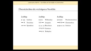 Lateinische Verse skandieren Versfüße Metrum und Übersicht über die wichtigsten Versmaße [upl. by Yordan]