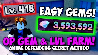 Get Levels amp Gems SUPER FAST in Anime Defenders SECRET METHOD [upl. by Balfore]