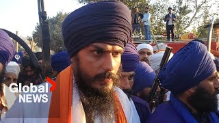 Punjab crackdown Internet blackout protests amid police manhunt for Sikh separatist preacher [upl. by Wyatt224]