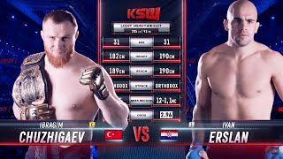 KSW Free Fight Ibragim Chuzhigaev vs Ivan Erslan [upl. by Wilscam]